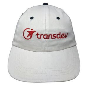 HitWear Transdev Baseball Cap White OSFM Red Embroidered Adjustable Strap Hat